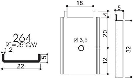 Dissipatori di calore in alluminio per componenti TO-220